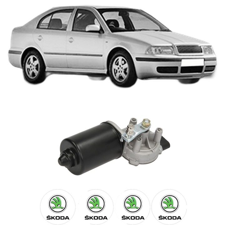 Motor Stergator Fata SKODA OCTAVIA I (1U2) din 1996-2010, auto, 4x Stickere auto cu SKODA