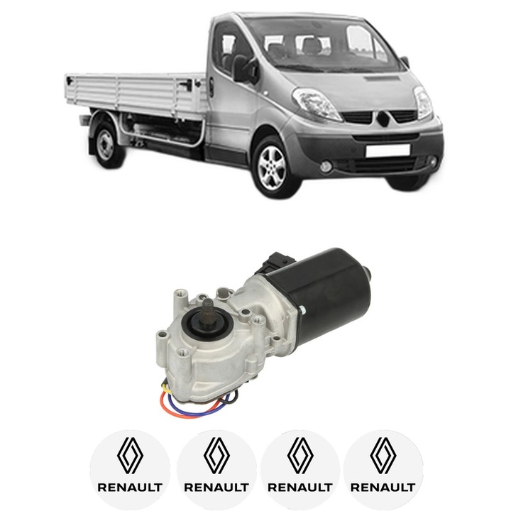 Motor Stergator Fata RENAULT TRAFIC II Platform/Chassis (EL) din 2001-2007, auto, 4x Stickere auto cu RENAULT