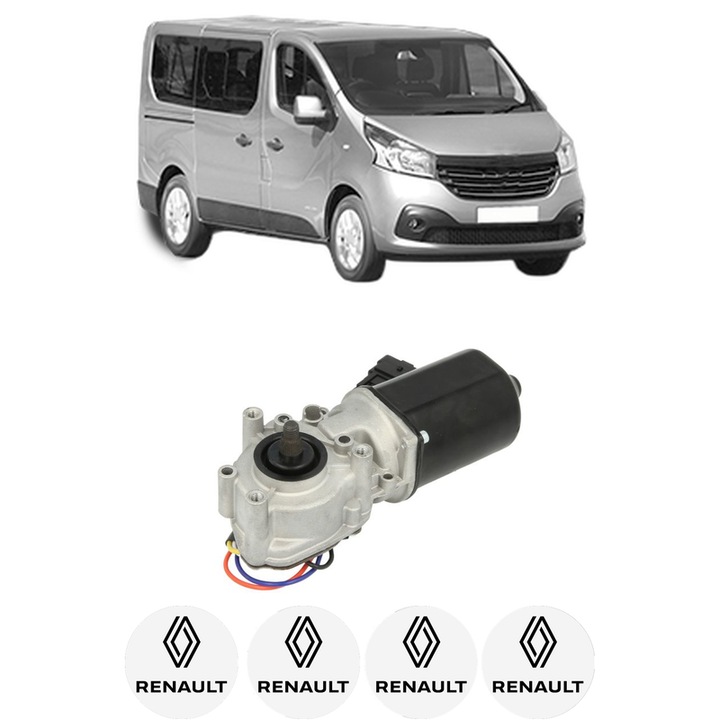 Motor Stergator Fata RENAULT TRAFIC III Bus (JG_) din 2014, auto, 4x Stickere auto cu RENAULT