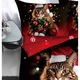 Lenjerie de Pat, Bumbac Satinat, 1 Persoana, 4 Piese, Cute Christmas Kitty, 155x220cm, Multicolor