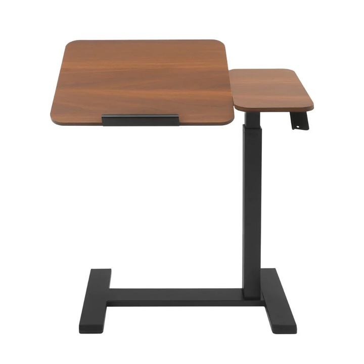 Masa portabila pentru laptop, reglabila pe roti, cu inaltime reglabila 66-104 cm, incarcare 40 kg, culoare nuc