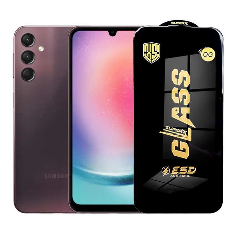 Pelicula de protectie pentru Samsung Galaxy A24 de Protejare, Margini Negre, Transparenta, Sticla ESD Securizata, 0.35 mm, Antistatica, Durabila la Zgirieturi