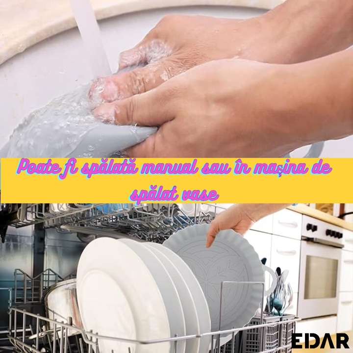 Forma EDAR Pentru Copt Prajituri Si Tort, Silicon, Rotunda, 24x3.5 cm, Gri – Coacere Usoara Si Uniforma