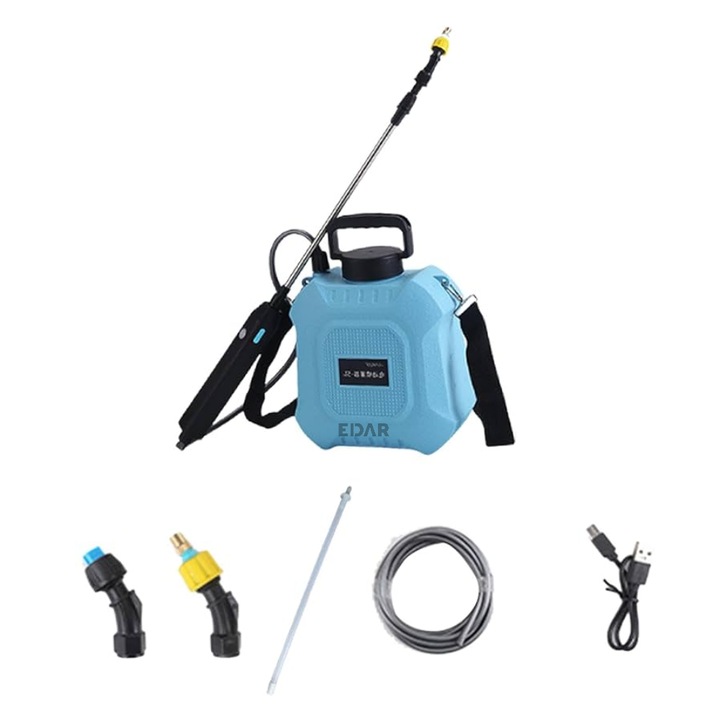 Stropitoare electrică EDAR 5L, tija telescopică, 3 duze, verde/negru