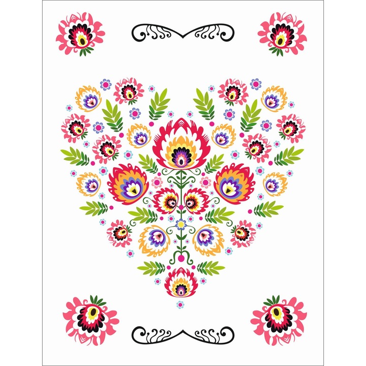 Prosoape, Centrum Obrusow, scierka bucatarie, 50x64cm, alb, modele folclorice