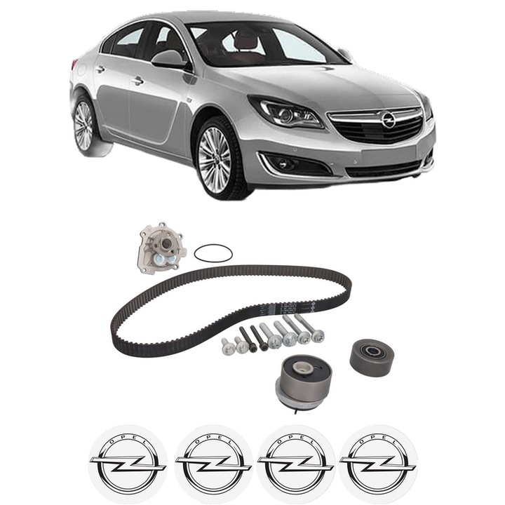 Set Kit de distributie curea intinzator pompa de apa OPEL INSIGNIA A (G09) 1.8 (68) din 2008-2017, KW 103 CP 140 CMC 1796, Auto, INA, 4x Stickere auto cu OPEL