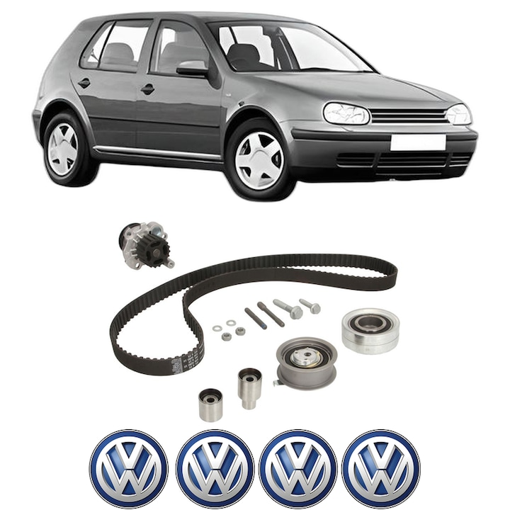 Set Kit de distributie curea intinzator pompa de apa Volkswagen GOLF IV (1J1) 1.9 TDI din 1997-2004, KW 66 CP 90 CMC 1896, Auto, INA, 4x Stickere auto cu Volkswagen