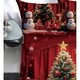 Lenjerie de Pat, Bumbac Satinat, 1 Persoana, 4 Piese, Christmas Eve, 155x220cm, Multicolor