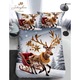 Lenjerie de Pat, Bumbac Satinat, 1 Persoana, 4 Piese, Rudolf, 155x220cm, Multicolor