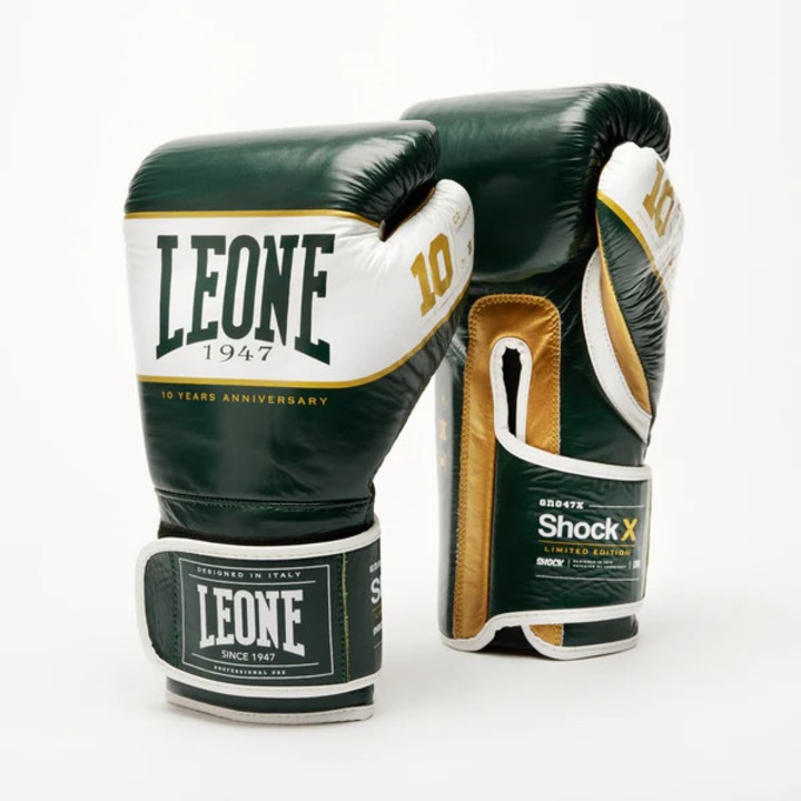 Manusi Box Leone Shock, Piele Bivol, Verde, 14 oz