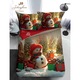 Lenjerie de Pat, Bumbac Satinat, 1 Persoana, 4 Piese, Om de Zapada, 155x220cm, Multicolor