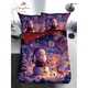 Lenjerie de Pat, Bumbac Satinat, 1 Persoana, 4 Piese, Snowman, 155x220cm, Multicolor