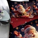Lenjerie de Pat, Bumbac Satinat, 1 Persoana, 4 Piese, Merry Christmas, 155x220cm, Multicolor