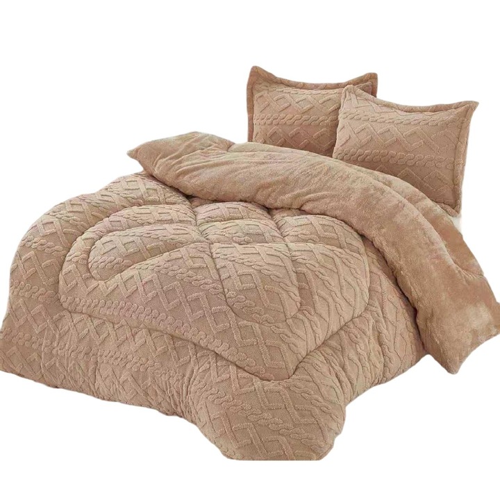 Pilota Cocolino CHIRASO, Microfibra, Maro deschis, 200x230 cm, 50x70 cm