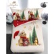 Lenjerie de Pat, Bumbac Satinat, 1 Persoana, 4 Piese, Christmas Teddy Bear, 155x220cm, Multicolor