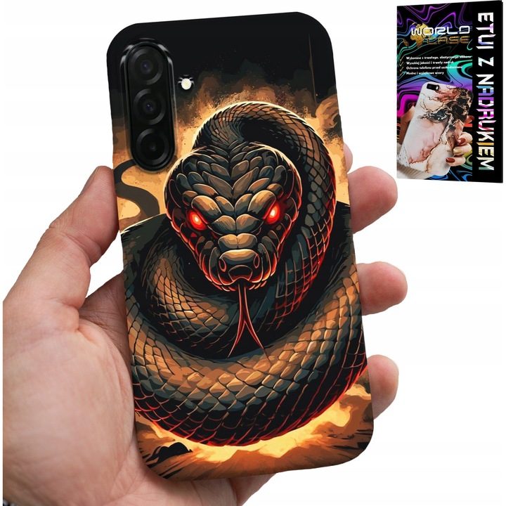 Samsung Galaxy A36 5G tok, World Case, kígyóbőr mintás, szilikon, fóliával együtt