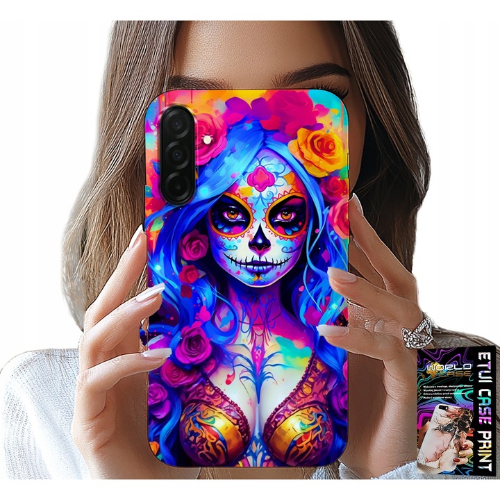 Samsung Galaxy A26 5G telefontok, World Case, Colorful Queen of Death mintával, szilikon, többszínű