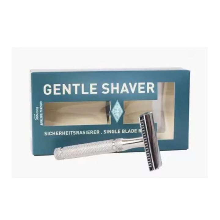 Aparat de ras clasic Timor, oțel inoxidabil, pieptene închis, mâner de 80mm