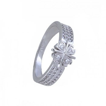 Inel zirconiu White Flower, 18 mm Inel zirconiu White Flower, 18 mm