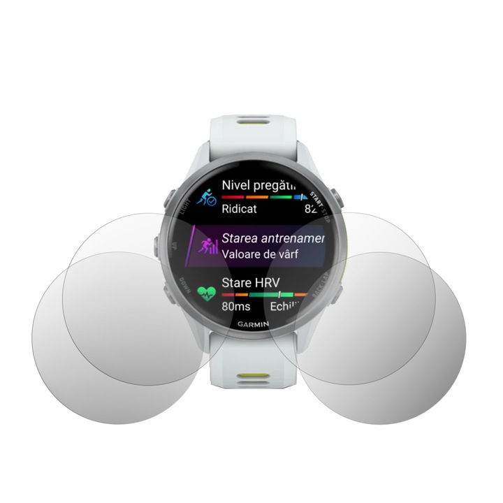 Set 4X Folie Protectie Ecran Folie24, pentru Garmin Forerunner 970, 2X Ultra-Clear + 2X Mate, Adezive, Flexibile cu Auto Regenerare