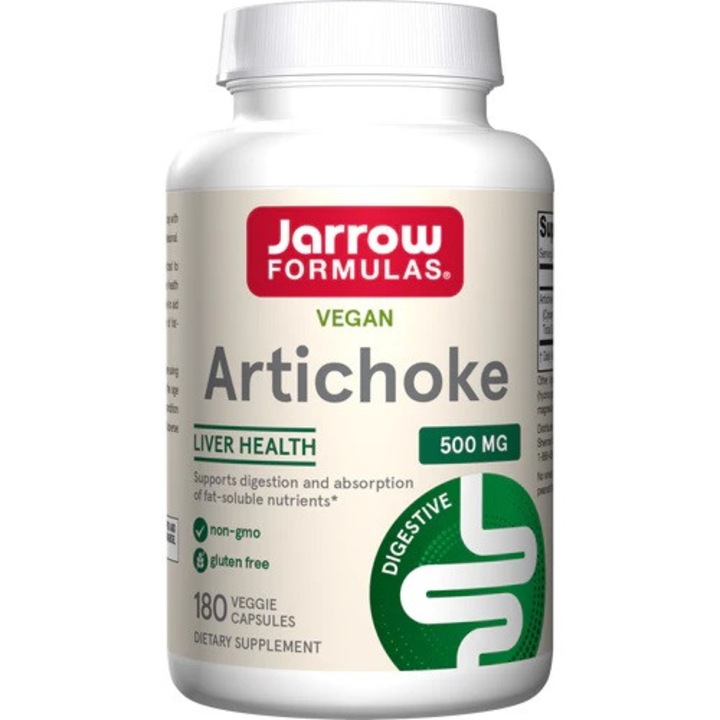 Extract de anghinare Jarrow Formulas, 180 capsule vegetale, standardizat 5% acizi cafeoilchinici, susținere sănătate ficat