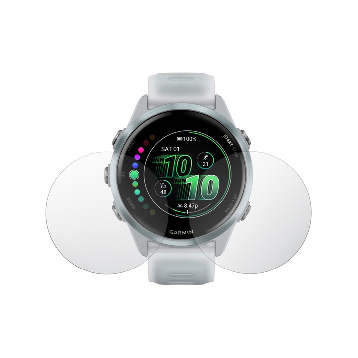Set 2X Folie Protectie Ecran Ultra-Clear Folie24, pentru Garmin Forerunner 570 - 42mm, Adezive, Flexibile cu Auto Regenerare