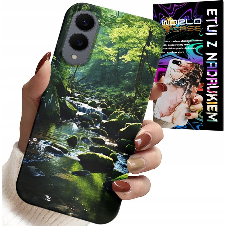Tok Samsung Galaxy S25 Edge, World Case, Erdő Folyó nyomtatás, szilikon