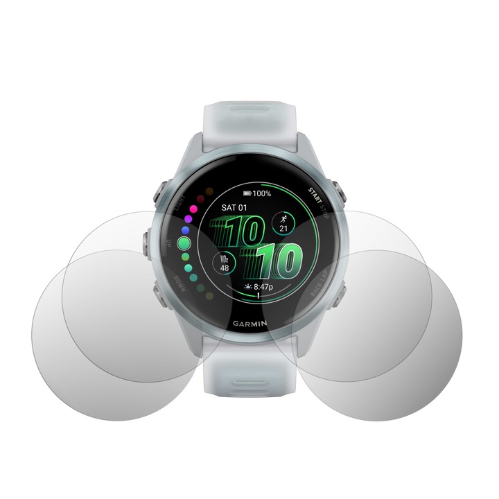 Set 4X Folie Protectie Ecran Folie24, pentru Garmin Forerunner 570 - 42mm, 2X Ultra-Clear + 2X Mate, Adezive, Flexibile cu Auto Regenerare