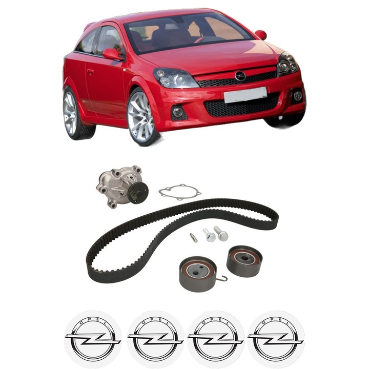 Set Kit de distributie curea intinzator pompa de apa OPEL ASTRA H GTC (A04) 1.7 CDTI (L08)2005-2010, KW 59 CP 80 CMC 1686, Auto, HEPU, 4x Stickere auto cu OPEL