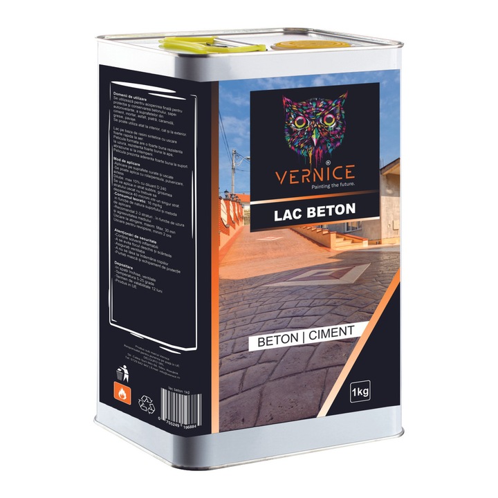 Lac acrilic 1kg Vernice, transparent, lucios, pentru beton