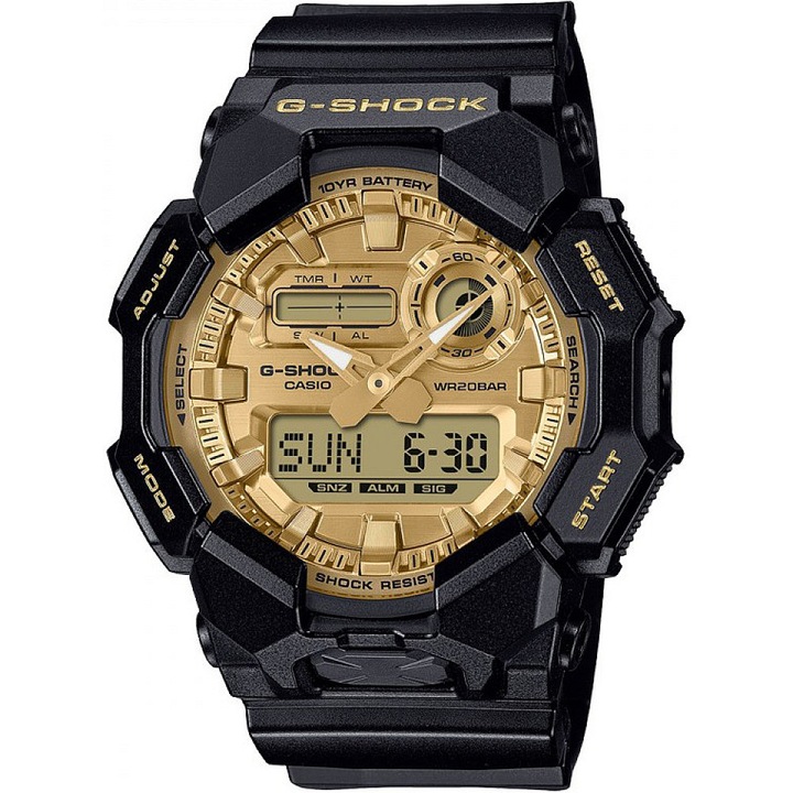 Ceas G-SHOCK barbati, model GA-010GGB1A9ER, quartz, rezistent la apa 200m, display digital