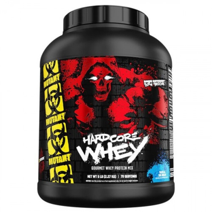 Proteine Hardcore Whey Mutant, 2270g, Cookies Cream, 24g proteine/portie, pentru femei