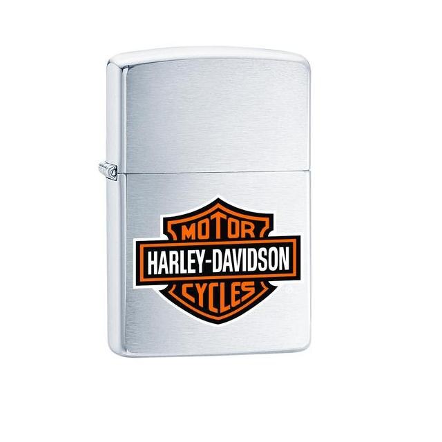 Bricheta Zippo Harley Davidson Logo Brushed Chrome