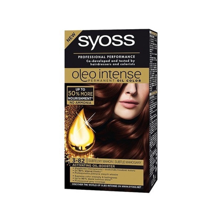 Vopsea de par fara amoniac Syoss Saten Oleo Intense, Foarte inchis 2-10