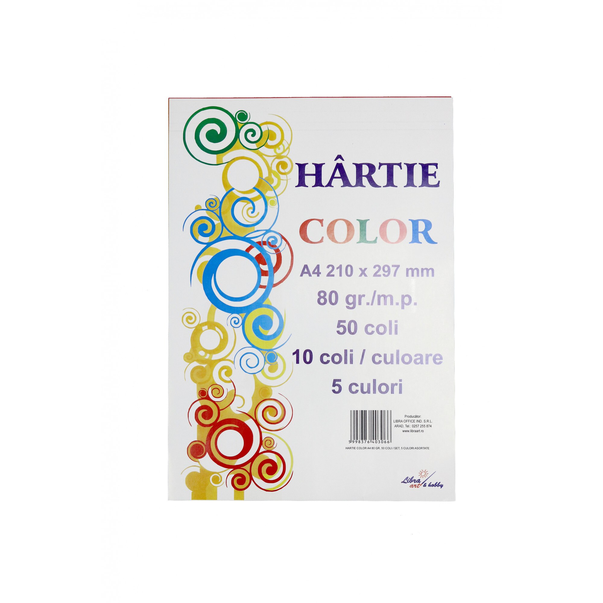 Hartie color set 50 coli 80 grame 5 culori