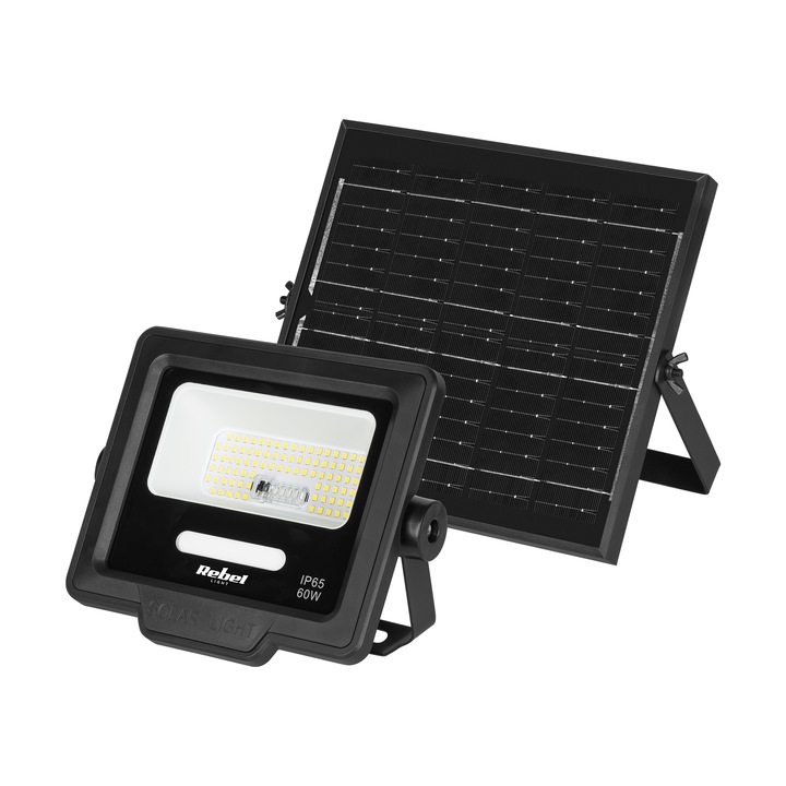 Reflektor solar LED Rebel 100W, 89 LED, 500 lm, IP65, cu senzor de amurg, cu telecomanda