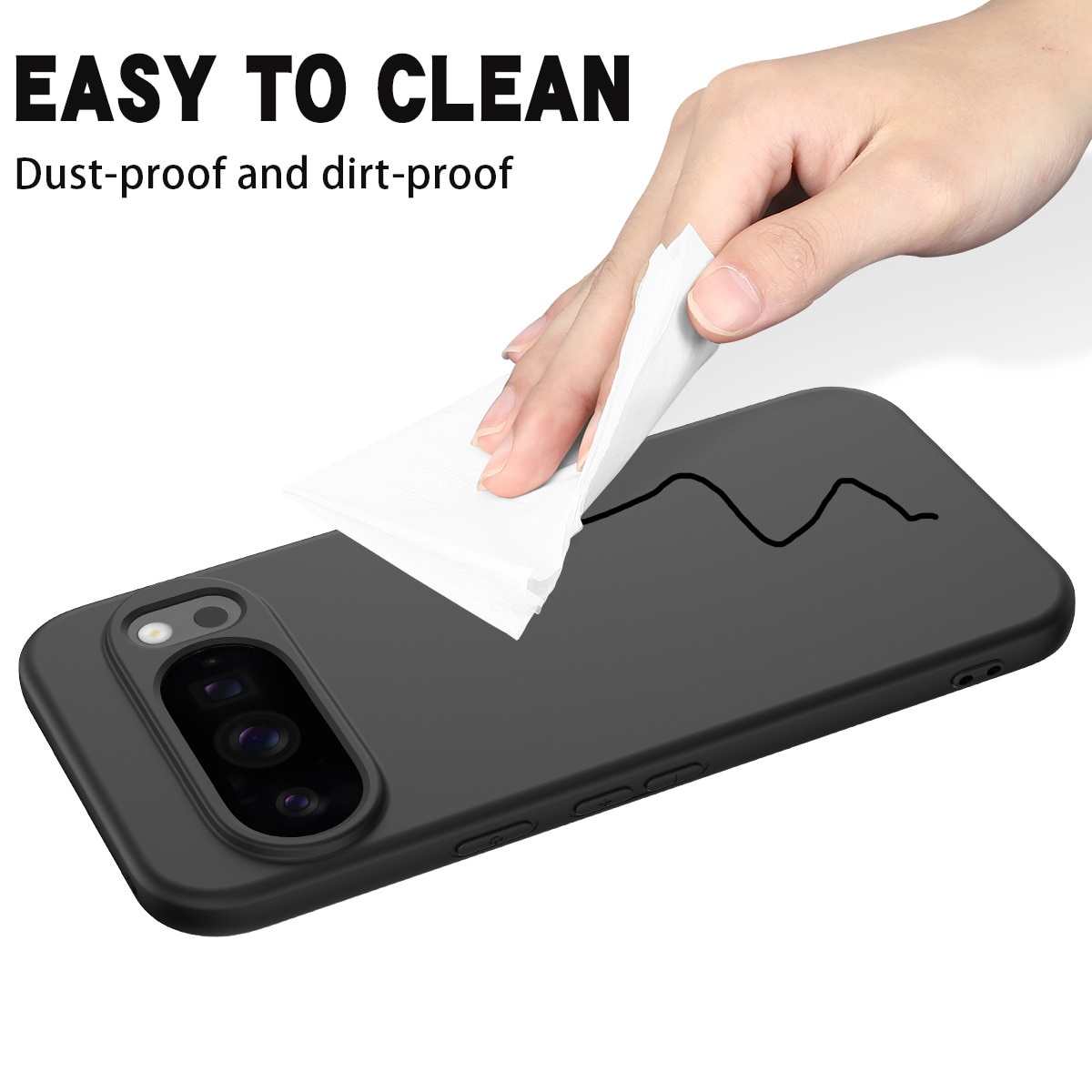 Carcasa pentru Google Pixel 10/ Pixel 10 PRO, Bumper din Cauciuc Lichid Siliconic, Cuseta, Ultra Subtire, Rezistenta la Socuri, Protectoare Antizgarieturi- negru