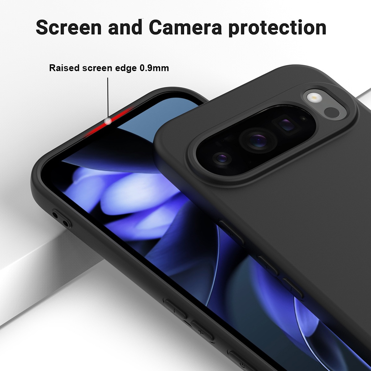 Carcasa pentru Google Pixel 10/ Pixel 10 PRO, Bumper din Cauciuc Lichid Siliconic, Cuseta, Ultra Subtire, Rezistenta la Socuri, Protectoare Antizgarieturi- negru