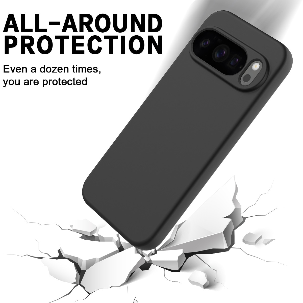 Carcasa pentru Google Pixel 10/ Pixel 10 PRO, Bumper din Cauciuc Lichid Siliconic, Cuseta, Ultra Subtire, Rezistenta la Socuri, Protectoare Antizgarieturi- negru