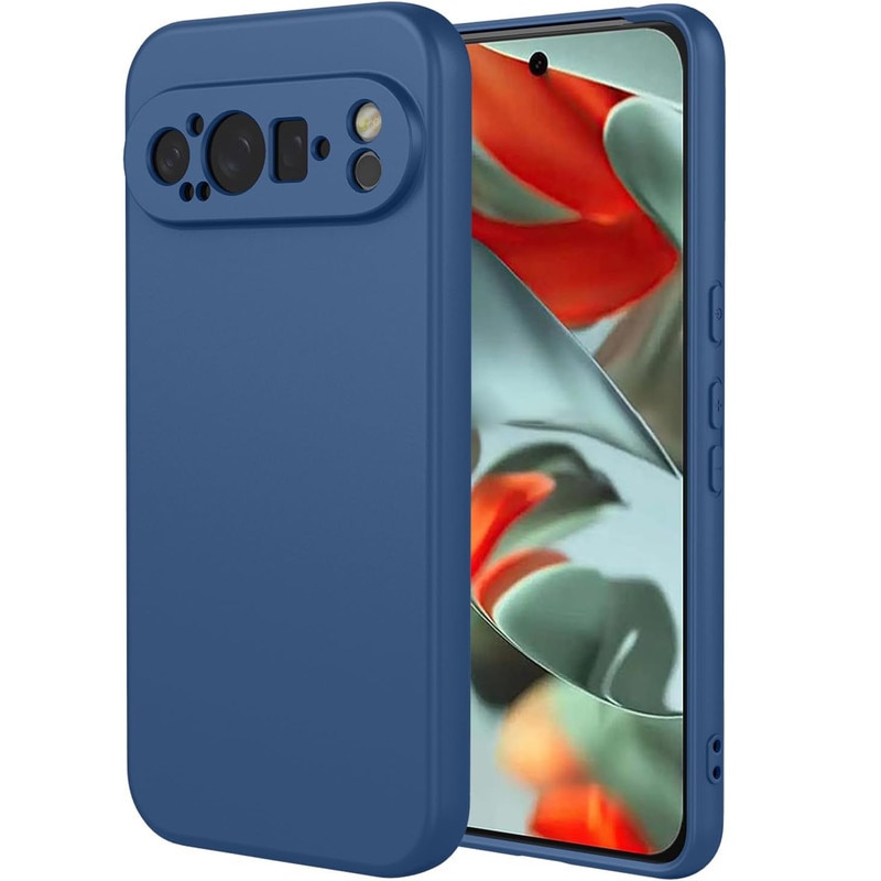 Carcasa pentru Google Pixel 9 Pro, Bumper din Cauciuc Lichid Siliconic, Cuseta, Ultra Subtire, Rezistenta la Socuri, Protectoare Antizgarieturi- albastru inchis
