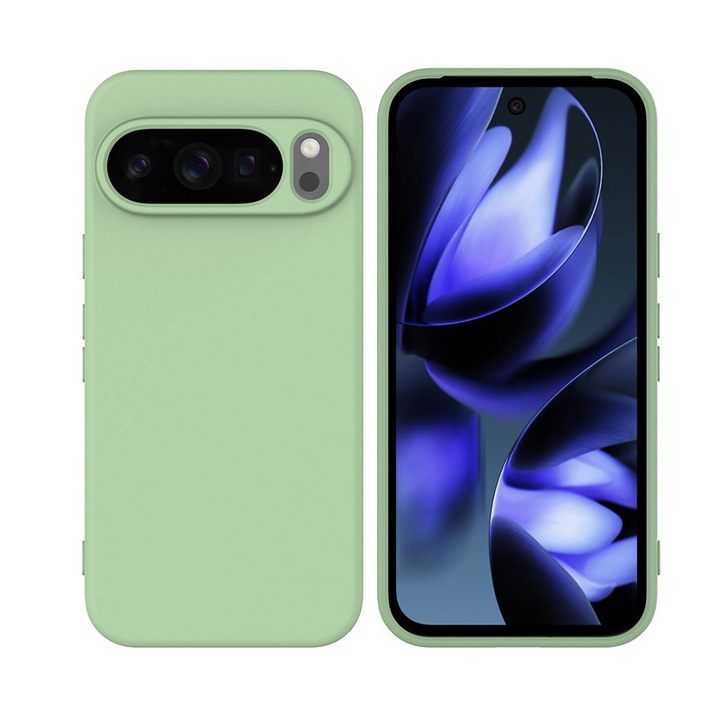 Калъф за Google Pixel 10/ Pixel 10 PRO, Liquid Silicone Rubber Bumper, ултратънък, удароустойчив, защита против надраскване - пастелно зелен