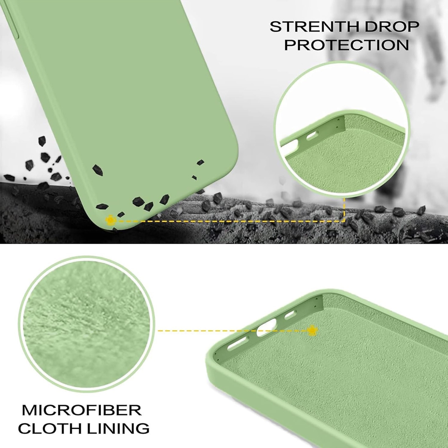Carcasa pentru Google Pixel 9 Pro, Bumper din Cauciuc Lichid Siliconic, Cuseta, Ultra Subtire, Rezistenta la Socuri, Protectoare Antizgarieturi- verde pastel