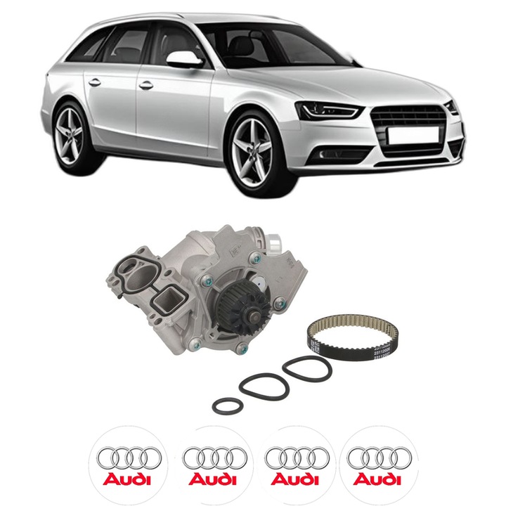 Pompa apa AUDI A4 B8 Avant (8K5) 1.8 TFSI din 2007-2012, KW 118 CP 160 CMC 1798, Auto, INA, 4x Stickere auto cu AUDI