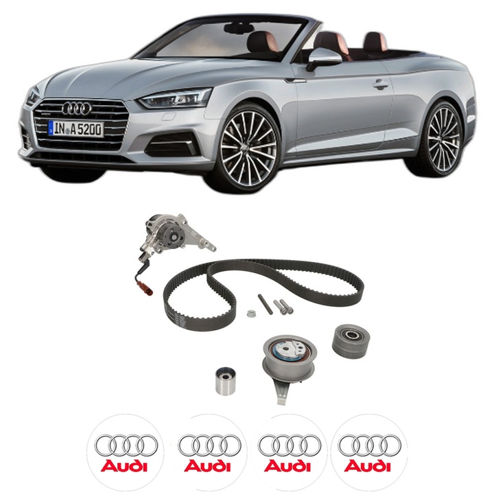 Set kit distributie AUDI A5 Convertible (F57, F5E) 40 TDI Mild Hybrid din 2020 KW 150 CP 204 CMC 1968, Auto, INA, 4 Stickere auto cu AUDI