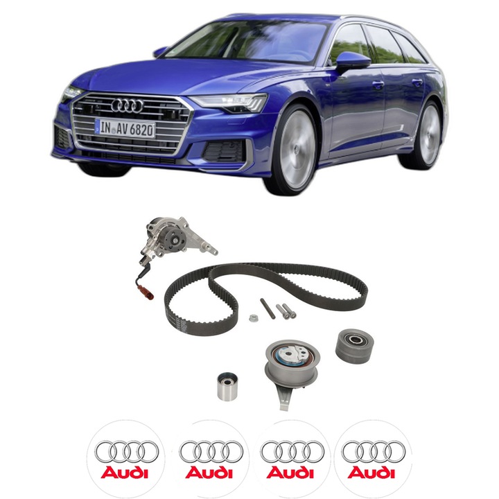 Set kit distributie AUDI A6 C8 Avant (4A5) 40 TDI Mild Hybrid quattro din 2018 KW 150 CP 204 CMC 1968, Auto, INA, 4 Stickere auto cu AUDI