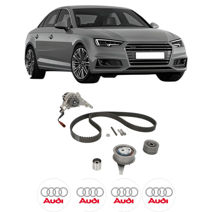 Set kit distributie AUDI A4 B9 (8W2, 8WC) 40 TDI Mild Hybrid quattro din 2020 KW 150 CP 204 CMC 1968, Auto, INA, 4 Stickere auto cu AUDI
