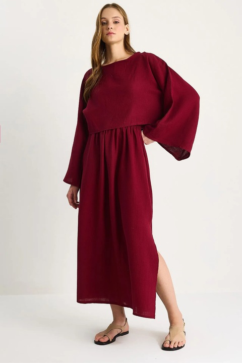 Compleu dama, HiCCUP LUCCI, supradimensionat, visiniu, in