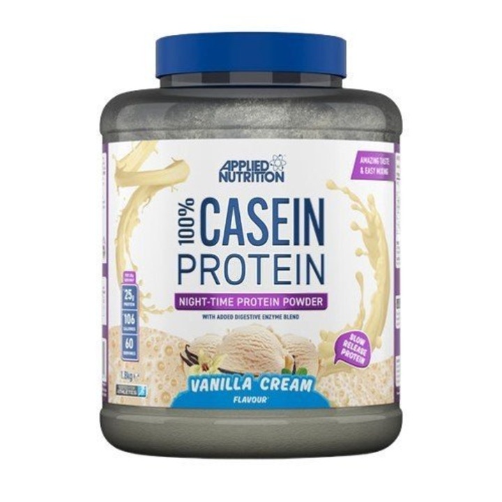 Proteina de Cazeina Applied Nutrition, 1800g, Aroma Crema de Capsuni