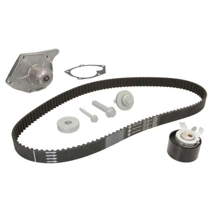 Set Kit de distributie curea intinzator pompa de apa DACIA LOGAN EXPRESS (FS_) 1.5 dCi (FS0Y, FS00, FS0J)2007-2012, KW 48 CP 65 CMC 1461, Auto, INA, 4x Stickere auto cu DACIA