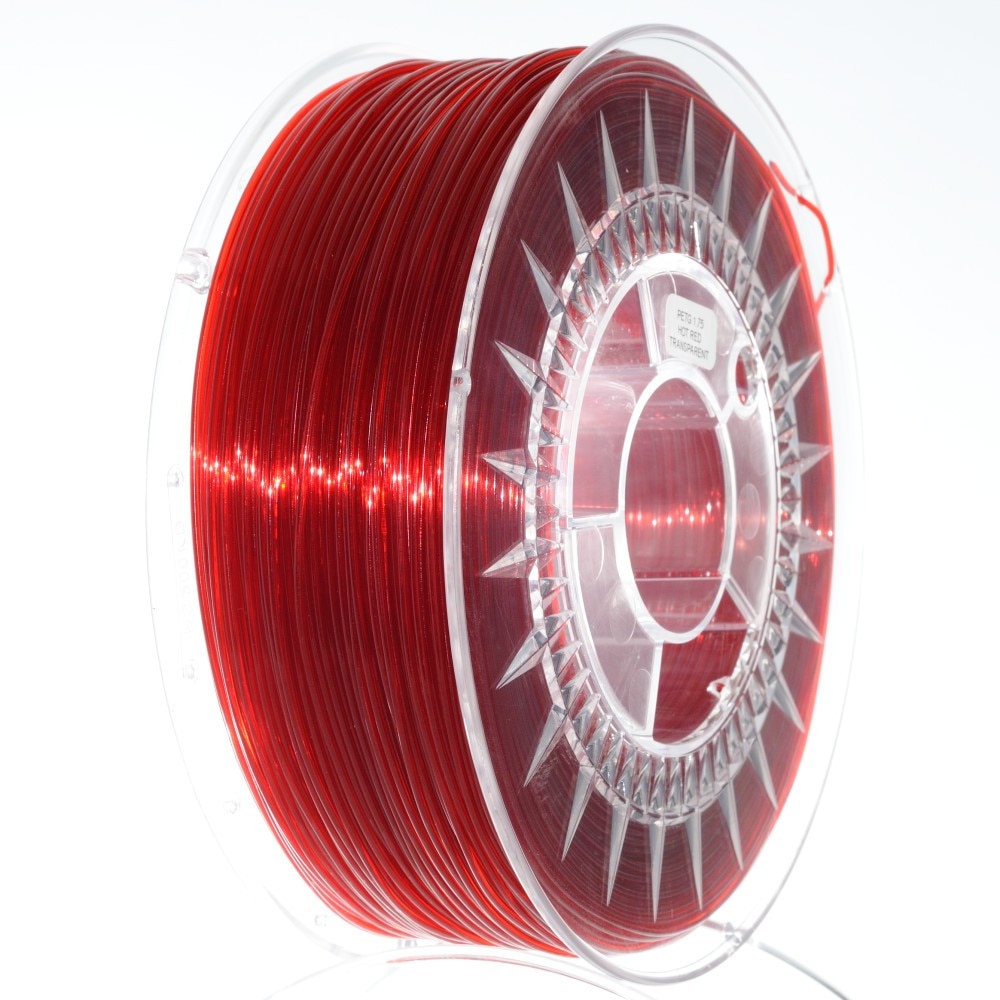 Filament: PET-G rosu (rubiniu), transparenta 1kg ±0,5% 1,75mm